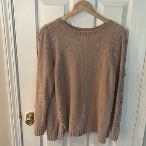 Lauren Conrad beige knit sweater size L